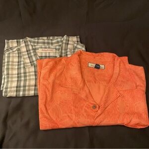 Bundle of Men’s Tommy Bahama Coral and Plaid Shirts